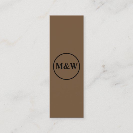Monogram Beruflich Elegant Mini Visitenkarte (Vorderseite)