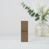 Monogram Beruflich Elegant Mini Visitenkarte (Stehend Vorderseite)