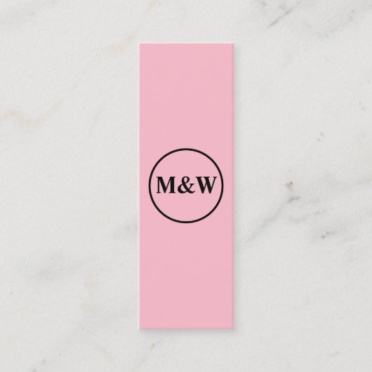 Monogram Beruflich Elegant Mini Visitenkarte (Vorderseite)