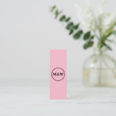 Monogram Beruflich Elegant Mini Visitenkarte (Stehend Vorderseite)