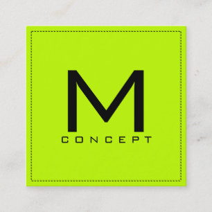 Monogram Beruflich Elegant Moderne Bitter Limon Quadratische Visitenkarte