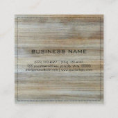 Monogram Beruflich Elegant Modernes Holz #2 Quadratische Visitenkarte (Rückseite)