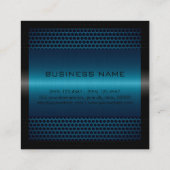 Monogram Beruflich Elegant Modernes Metallic Blue Quadratische Visitenkarte (Rückseite)