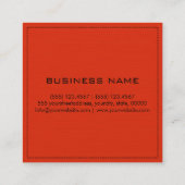 Monogram Beruflich Elegant Modernes Rotes Orange Quadratische Visitenkarte (Rückseite)