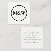 Monogram Beruflich Elegant Quadratische Visitenkarte (Vorne/Hinten)
