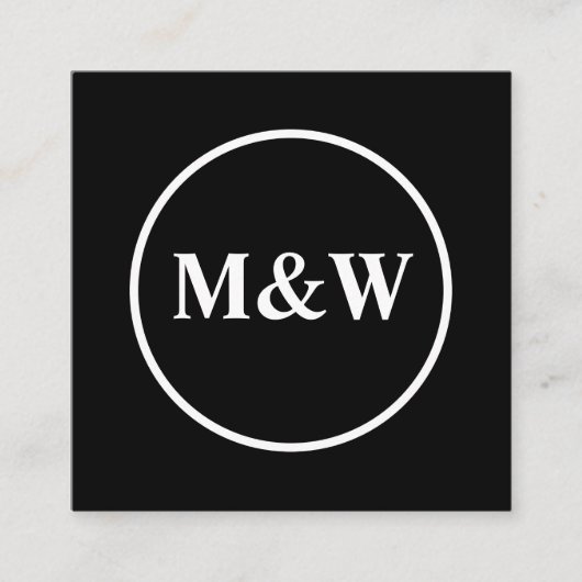 Monogram Beruflich Elegant Quadratische Visitenkarte (Vorderseite)