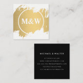 Monogram Beruflich Elegant Quadratische Visitenkarte (Vorne/Hinten)