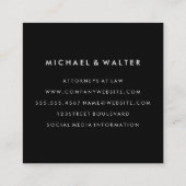 Monogram Beruflich Elegant Quadratische Visitenkarte (Rückseite)