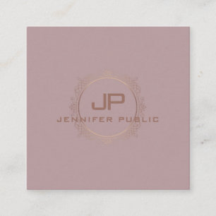 Monogram Beruflich Elegant Template Moderne Quadratische Visitenkarte