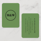 Monogram Beruflich Elegant Visitenkarte (Vorne/Hinten)