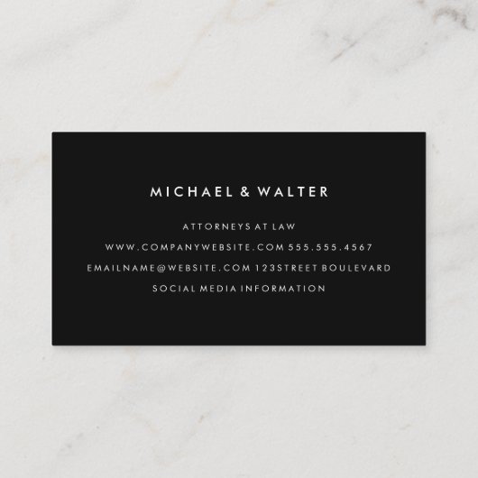 Monogram Beruflich Elegant Visitenkarte (Rückseite)