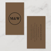 Monogram Beruflich Elegant Visitenkarte (Vorne/Hinten)