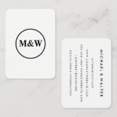Monogram Beruflich Elegant Visitenkarte (Vorne/Hinten)