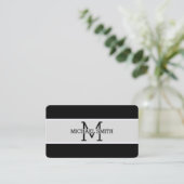 Monogram Beruflich Gainsboro Modern Visitenkarte (Stehend Vorderseite)