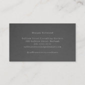 Monogram Beruflich Grau Silver Visitenkarte (Rückseite)