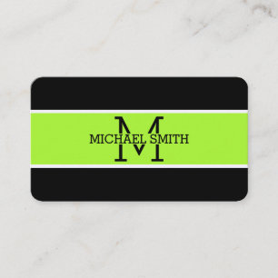 Monogram Beruflich Green Lizard Modern Visitenkarte