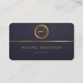 Monogram Beruflich Luxury Dark Gold Circle Logo Visitenkarte (Vorderseite)