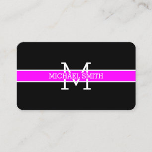 Monogram Beruflich Magenta Horizontal Line Visitenkarte