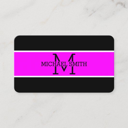 Monogram Beruflich Magenta Modern Visitenkarte (Vorderseite)