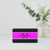 Monogram Beruflich Magenta Modern Visitenkarte (Stehend Vorderseite)