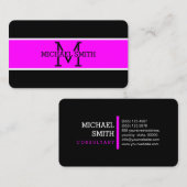 Monogram Beruflich Magenta Modern Visitenkarte (Vorne/Hinten)