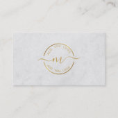 Monogram Beruflich Modern Golden Circle Logo Visitenkarte (Vorderseite)
