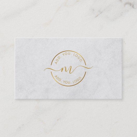 Monogram Beruflich Modern Golden Circle Logo Visitenkarte (Vorderseite)