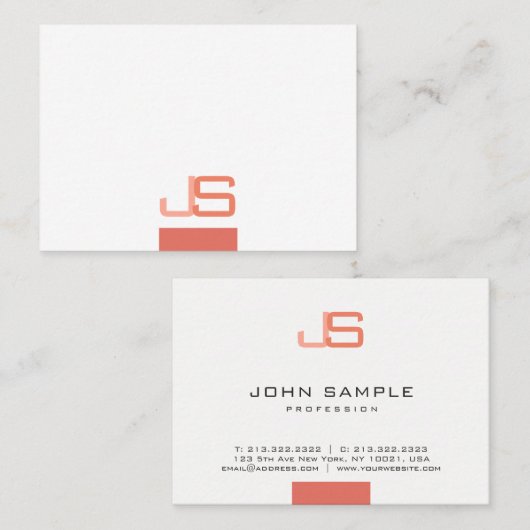 Monogram Beruflich Moderne elegante Vorlage Visitenkarte (Vorne/Hinten)