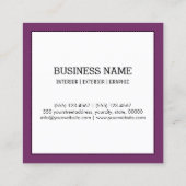 Monogram Beruflich Modernes Byzantium Quadratische Visitenkarte (Rückseite)