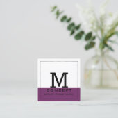 Monogram Beruflich Modernes Byzantium Quadratische Visitenkarte (Stehend Vorderseite)