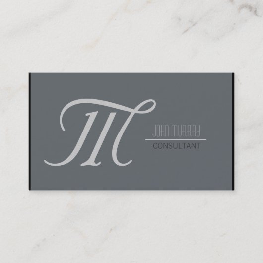 Monogram Beruflich Simple Elegant Business Card Visitenkarte (Vorderseite)