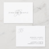 Monogram Beruflich Simple Template Elegant Visitenkarte (Vorne/Hinten)