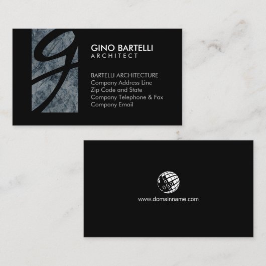 Monogram-Berufliche Visitenkarte (Vorne/Hinten)