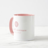 Monogram, beruflicher Architekt Initial Pink White Tasse (Vorderseite Links)