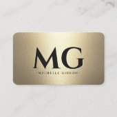 Monogram Berufliches Marketing Black Imitats Gold Visitenkarte (Vorderseite)