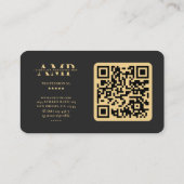 Monogram Berufliches Marketing Black Modern Visitenkarte (Rückseite)