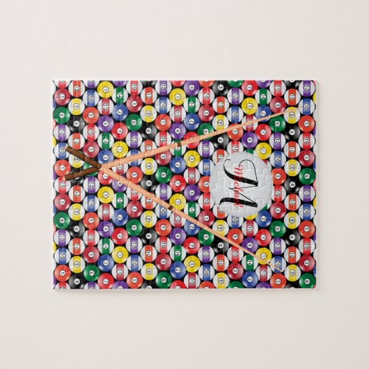 Monogram Billard Pool Ball Muster Puzzle (Horizontal)