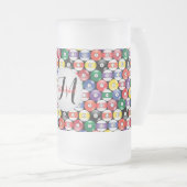 Monogram Billiard Ball Design Mattglas Bierglas (VorderseiteRechts)