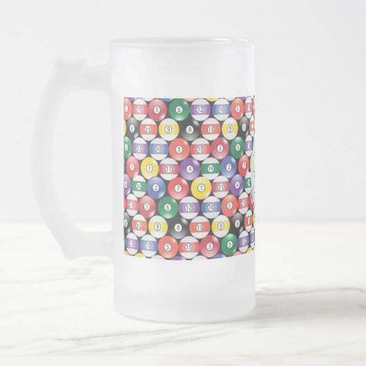 Monogram Billiard Ball Design Mattglas Bierglas (Links)