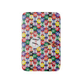 Monogram Billiard Pool Ball Design Badematte (Vorderseite Vertikal)