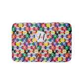 Monogram Billiard Pool Ball Design Badematte (Vorderseite)