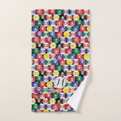 Monogram Billiard Pool Ball Design Badhandtuch Set (Handtuch)
