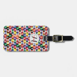 Monogram Billiard Pool Ball Design Gepäckanhänger