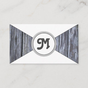 Monogram, Bio, weiße Holzdreiecke Visitenkarte