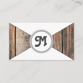 Monogram, Bio, weiße Holzdreiecke Visitenkarte