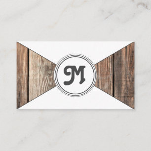 Monogram, Bio, weiße Holzdreiecke Visitenkarte