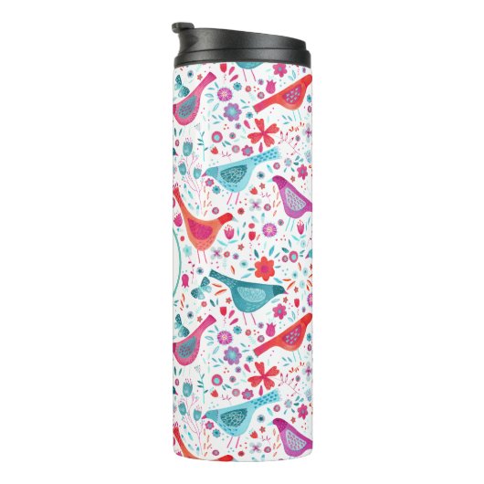 Monogram Bird-Farbe Thermosbecher (Nach rechts gedreht)