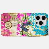 Monogram Birdcage Bird Damask Floral Case-Mate iPhone Hülle (Rückseite (Horizontal))