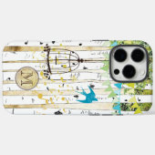 Monogram Birdcage Niedlich Bird Birch Tree iPhone Case-Mate iPhone Hülle (Rückseite (Horizontal))