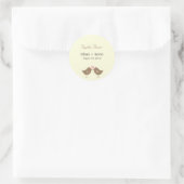 Monogram Birds Gastgeschenk Hochzeit Sticker - Lat (Tasche)